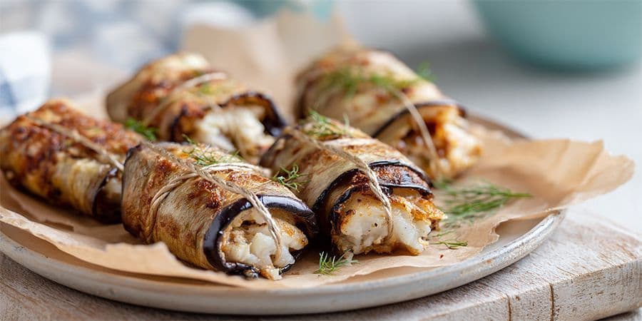 Involtini di pesce e melanzane