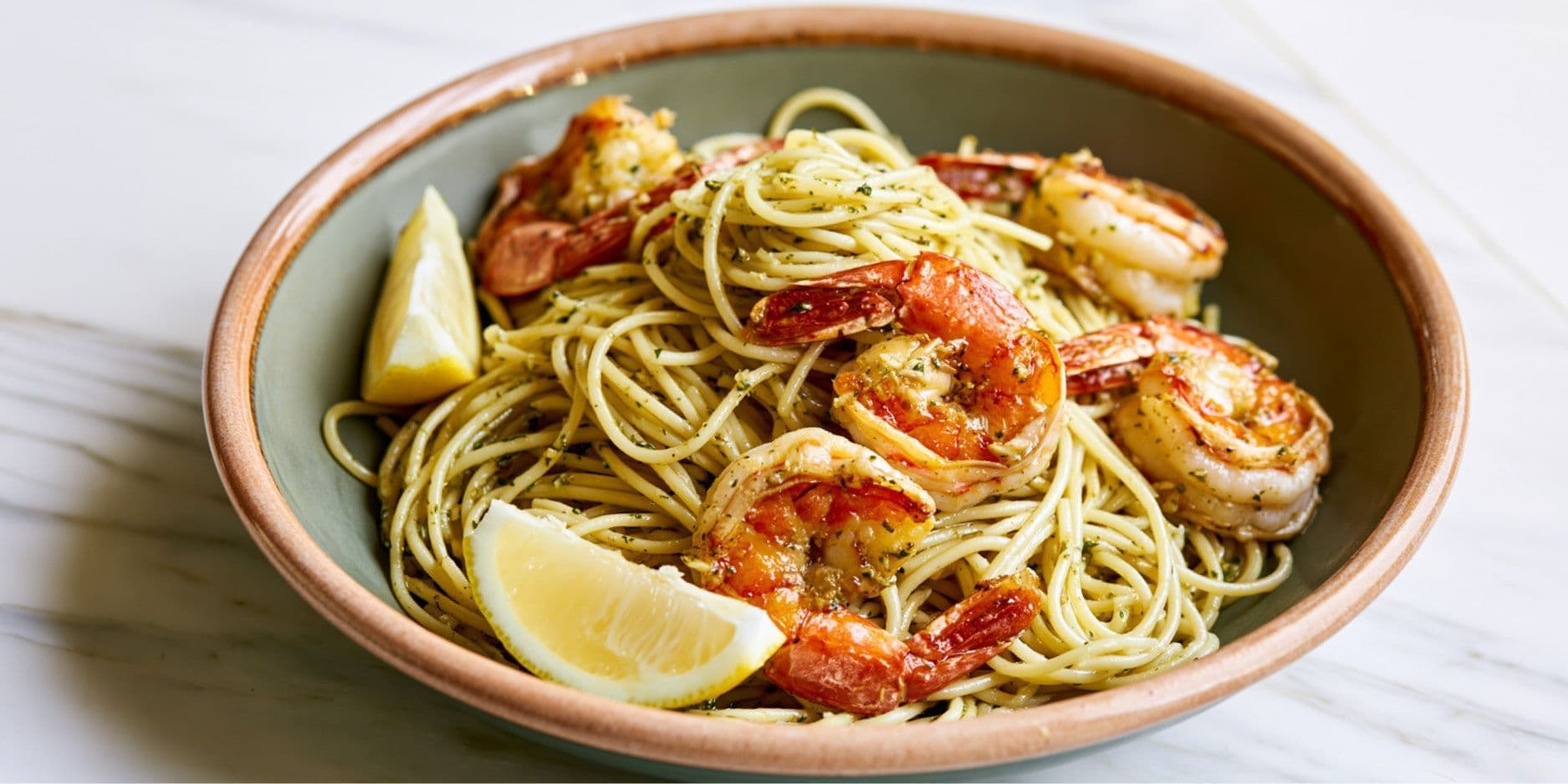 Spaghetti aglio e olio aux crevettes