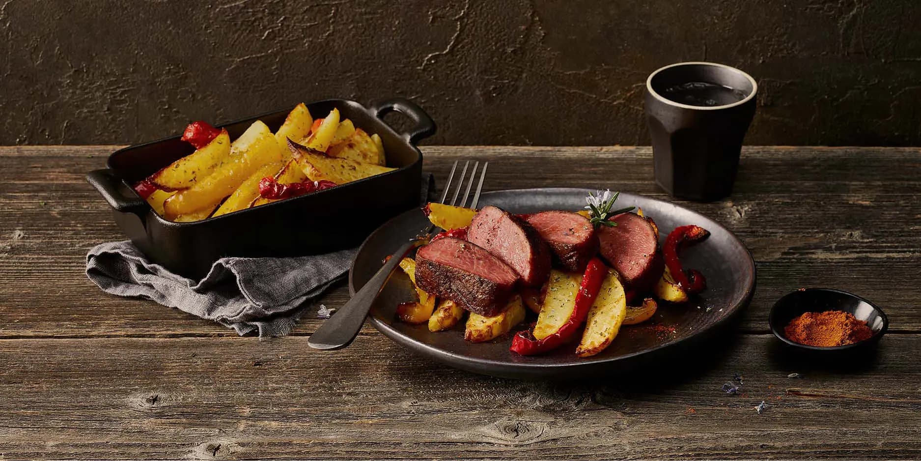 Rognone di agnello alla griglia con verdure al forno