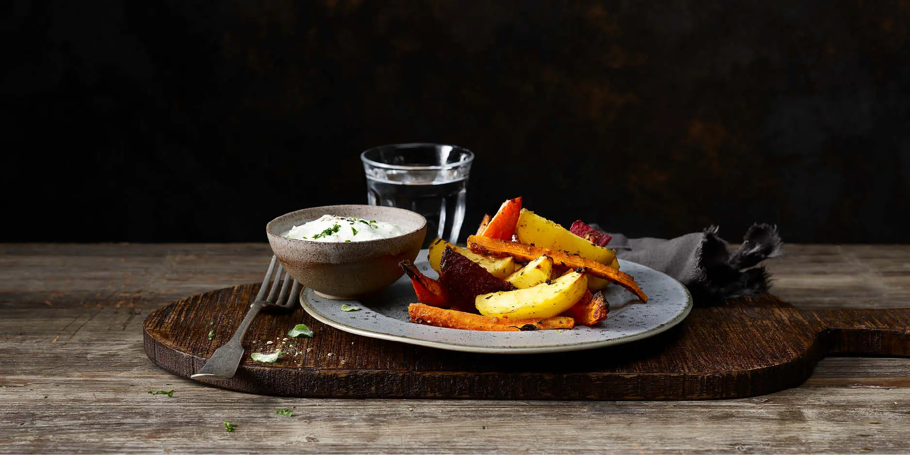 Ofengemüse mit Tzatziki Dip