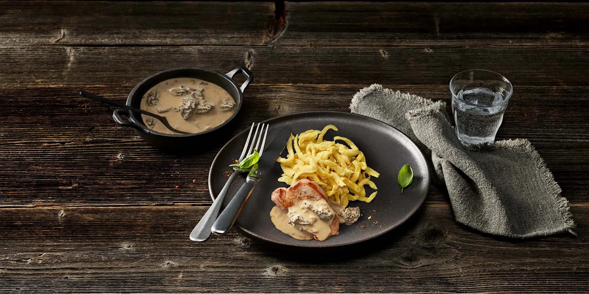 Steak de veau à la sauce aux morilles